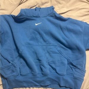 Nike Sky Blue cropped oversized Pullover Hoodie
